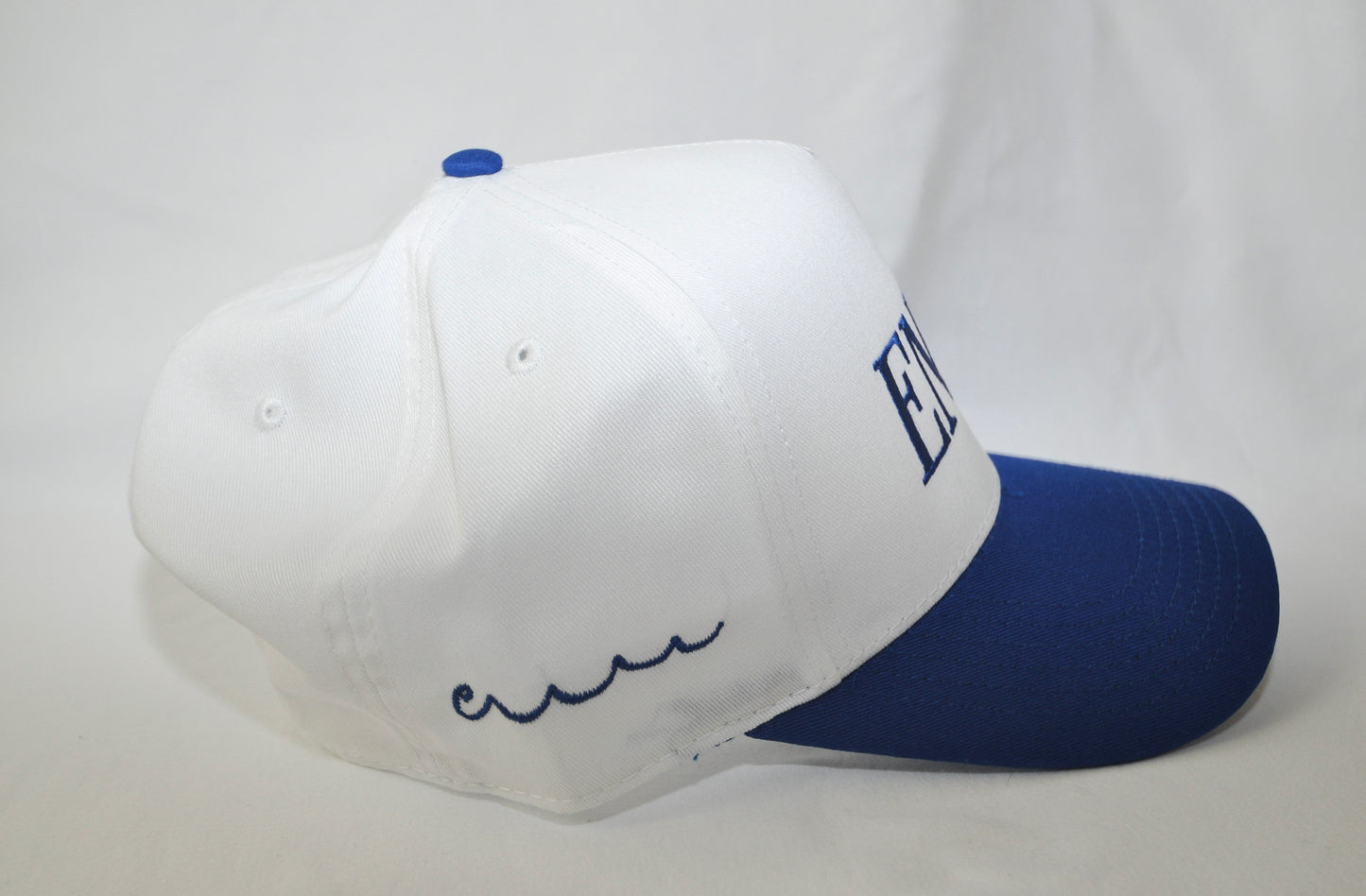 THE Hat- White & Royal Blue